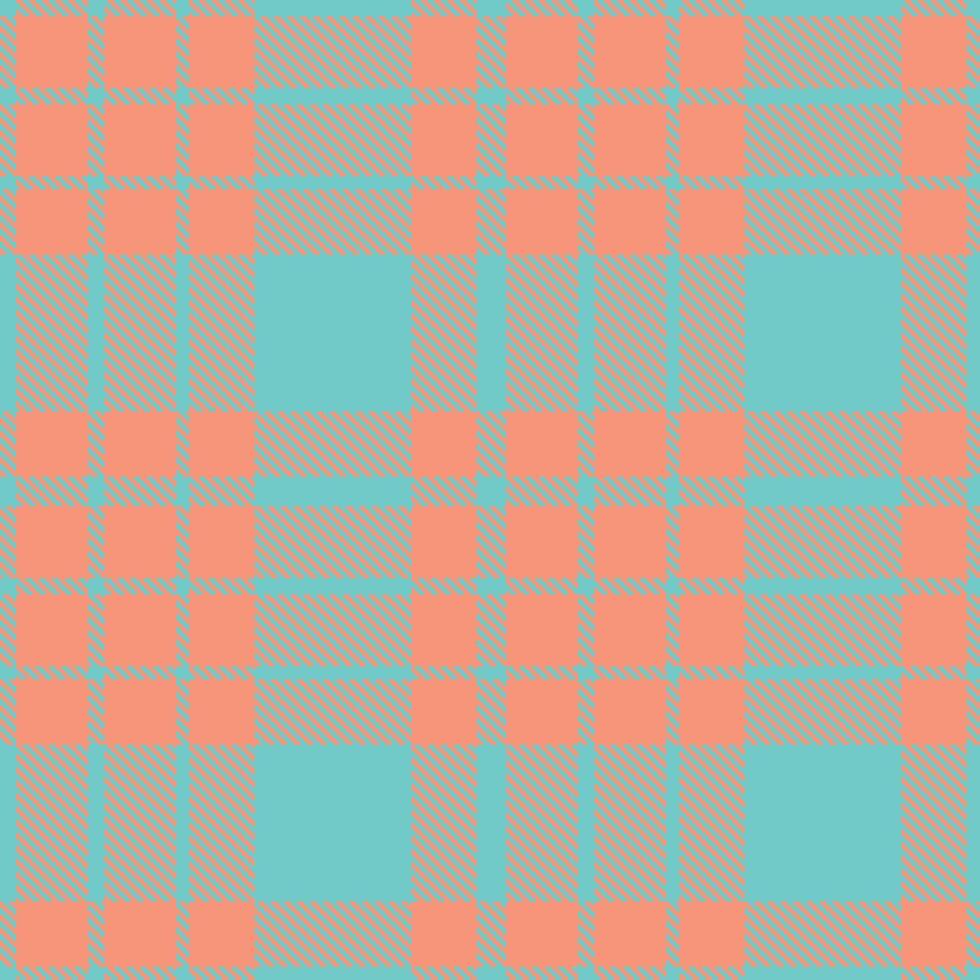 Dark Seafoam Blue and Iridescent Peachy Pink Seamless Tartan Textile Design vector