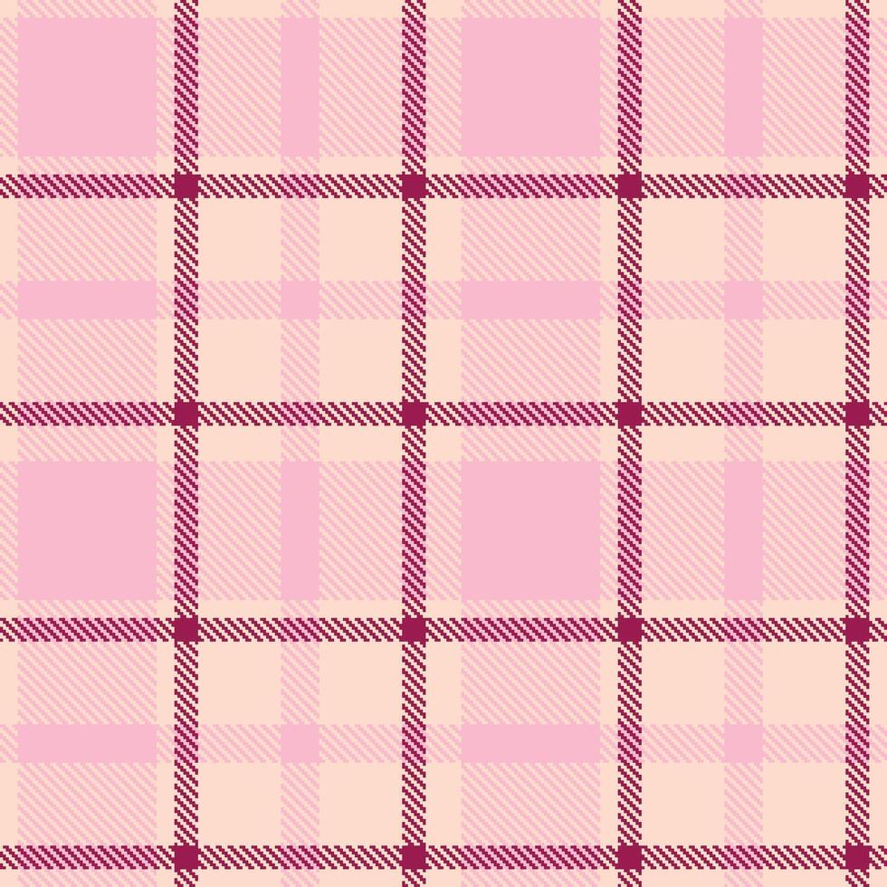 Retro Seamless Tartan in Muted Light Peach tones Textile Design vector