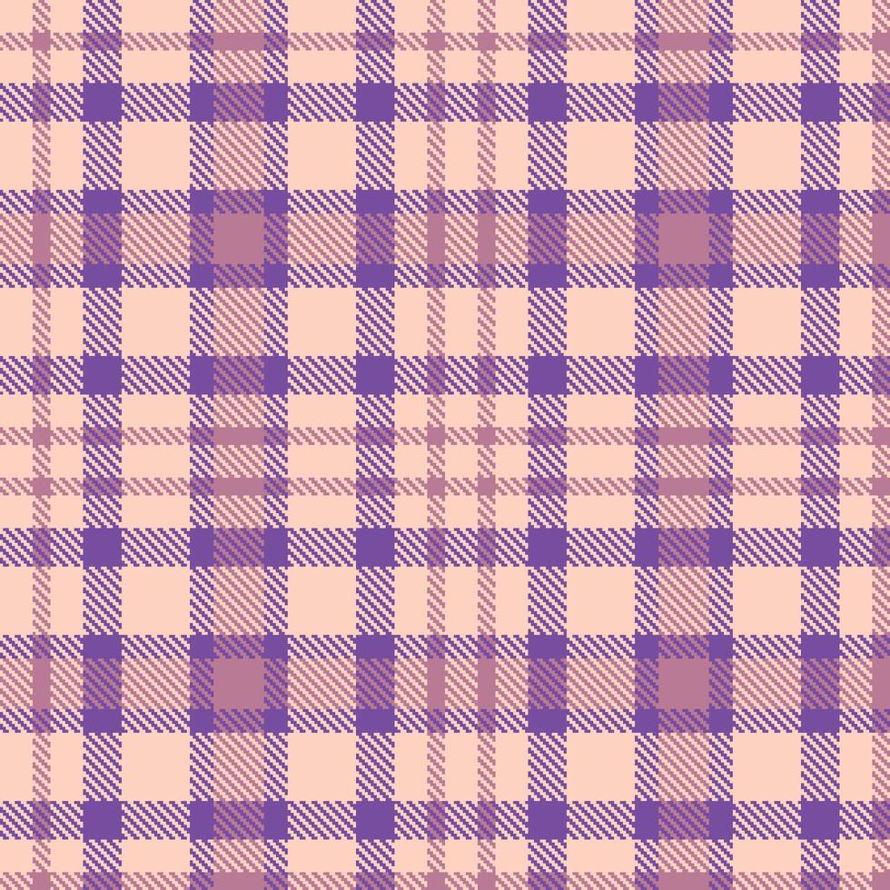 Light Light Peach Seamless Tartan with Rich Lightish Purple accents Textile Design vector