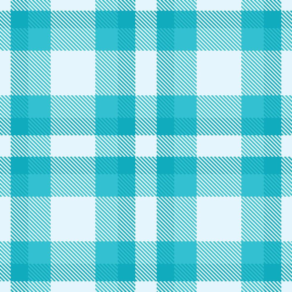 Retro Seamless Tartan in Vivid Ice Blue tones Textile Design vector