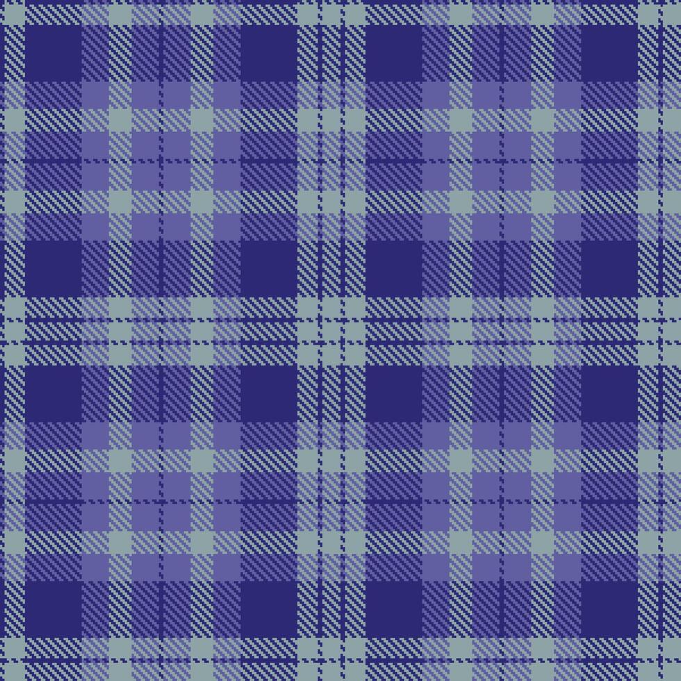 Rich Dark Royal Blue Seamless Tartan with Bright Cool Grey accents Textile Design vector