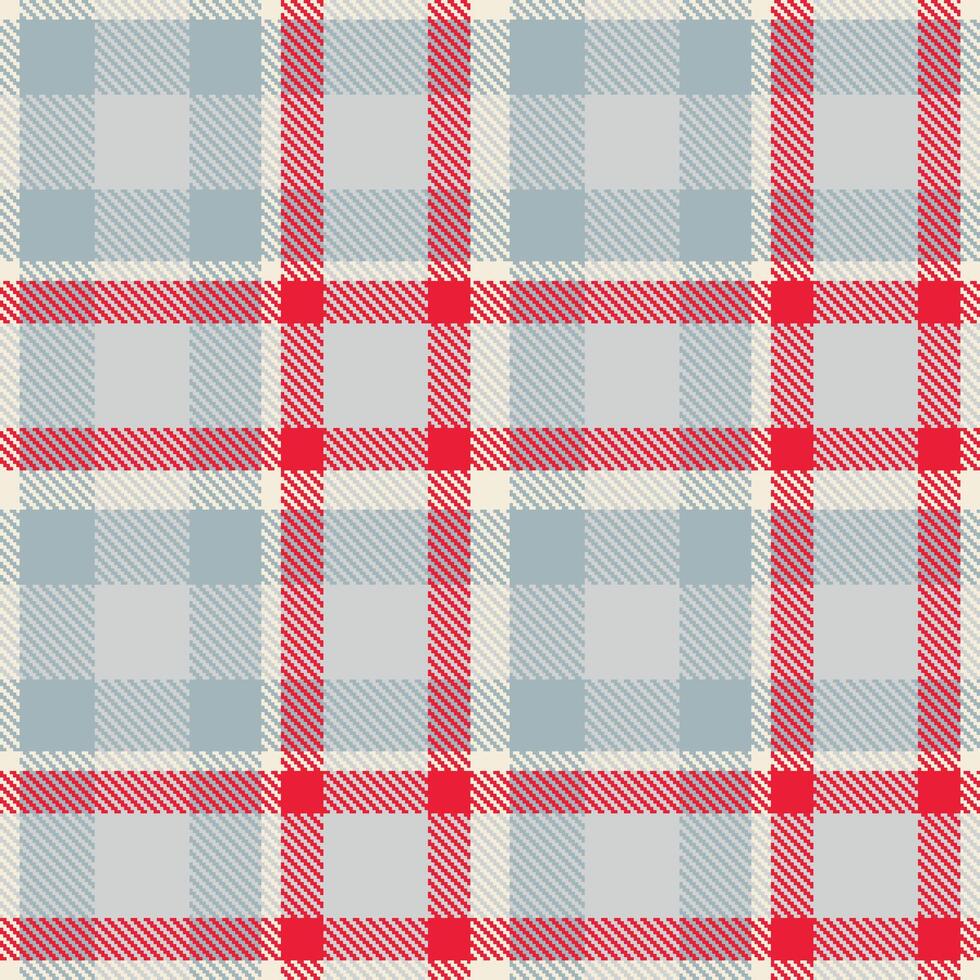 Soft Off White Seamless Tartan with Warm Cool Grey accents Textile Design vector