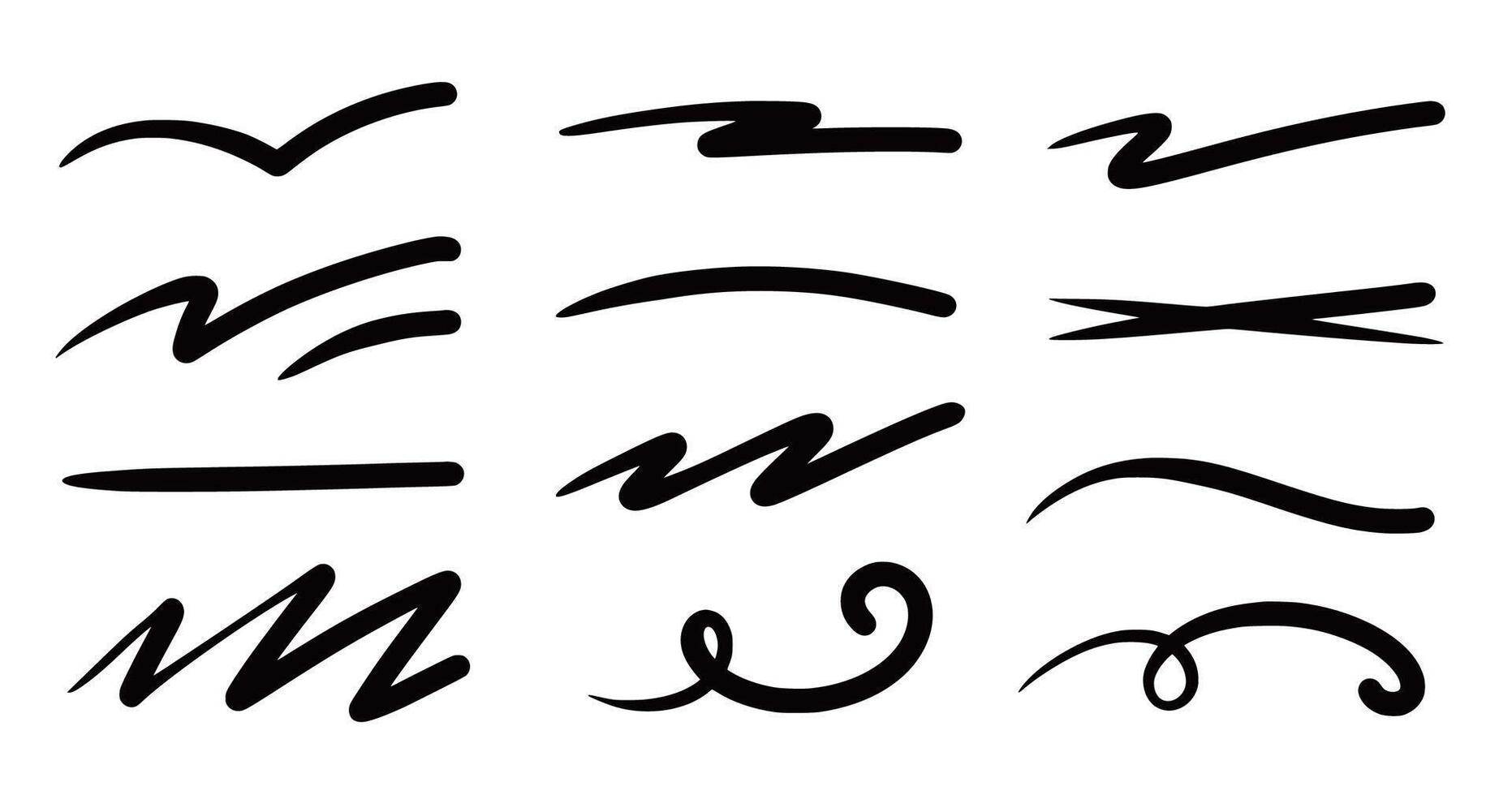 A set of different handwriting styles vector