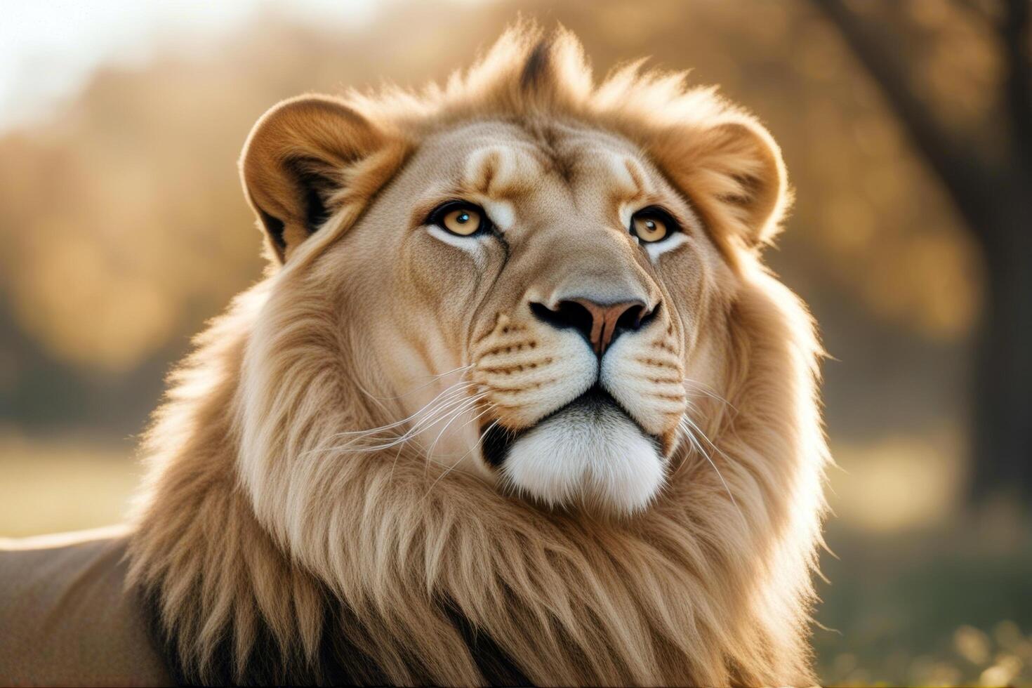 background front white lion whisker standing fur isolated studio furry profile nobody animal large carnivore mammal male half face danger predator photo