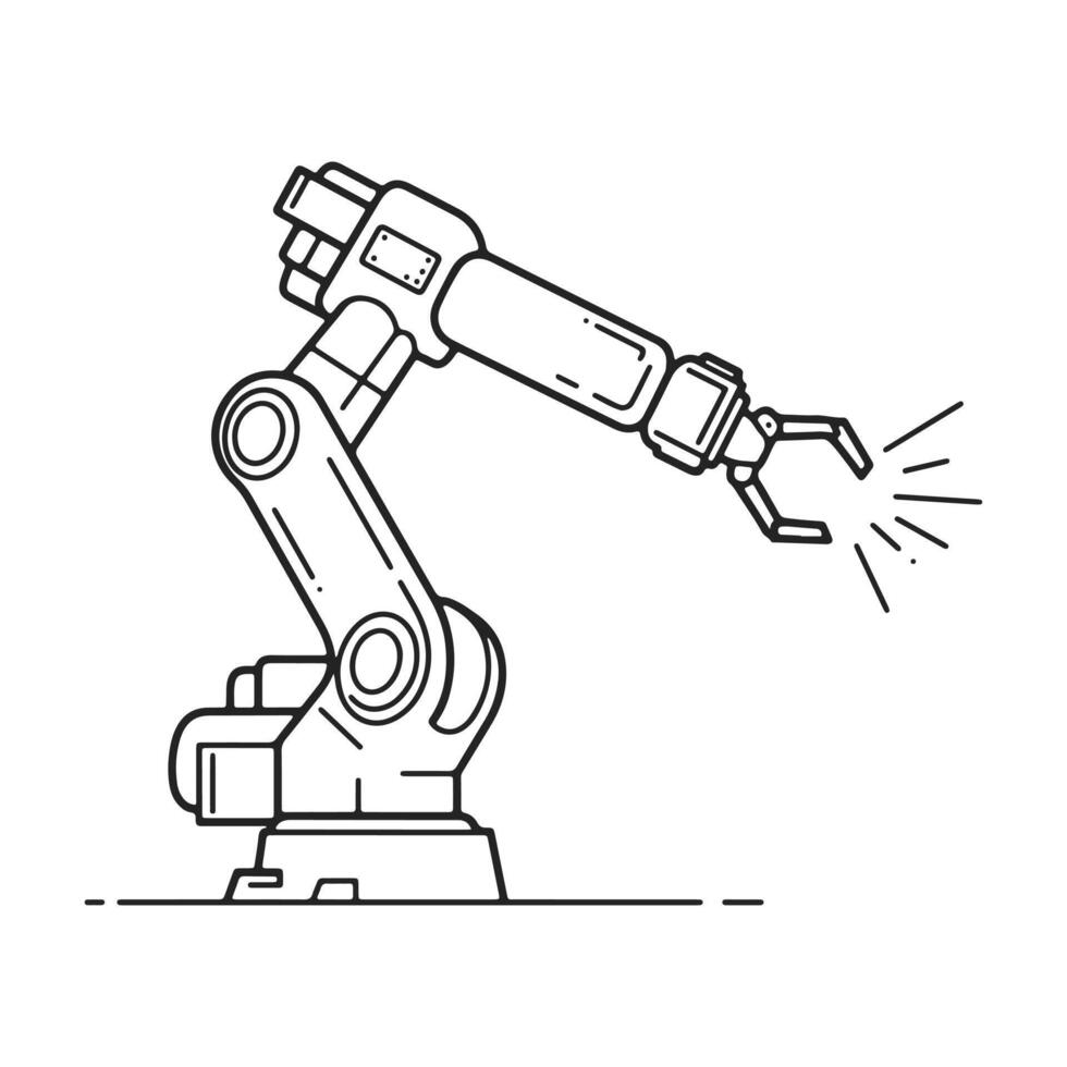 Robot arm icon, isolated on a white background. Suitable for use in applications and websites. vector