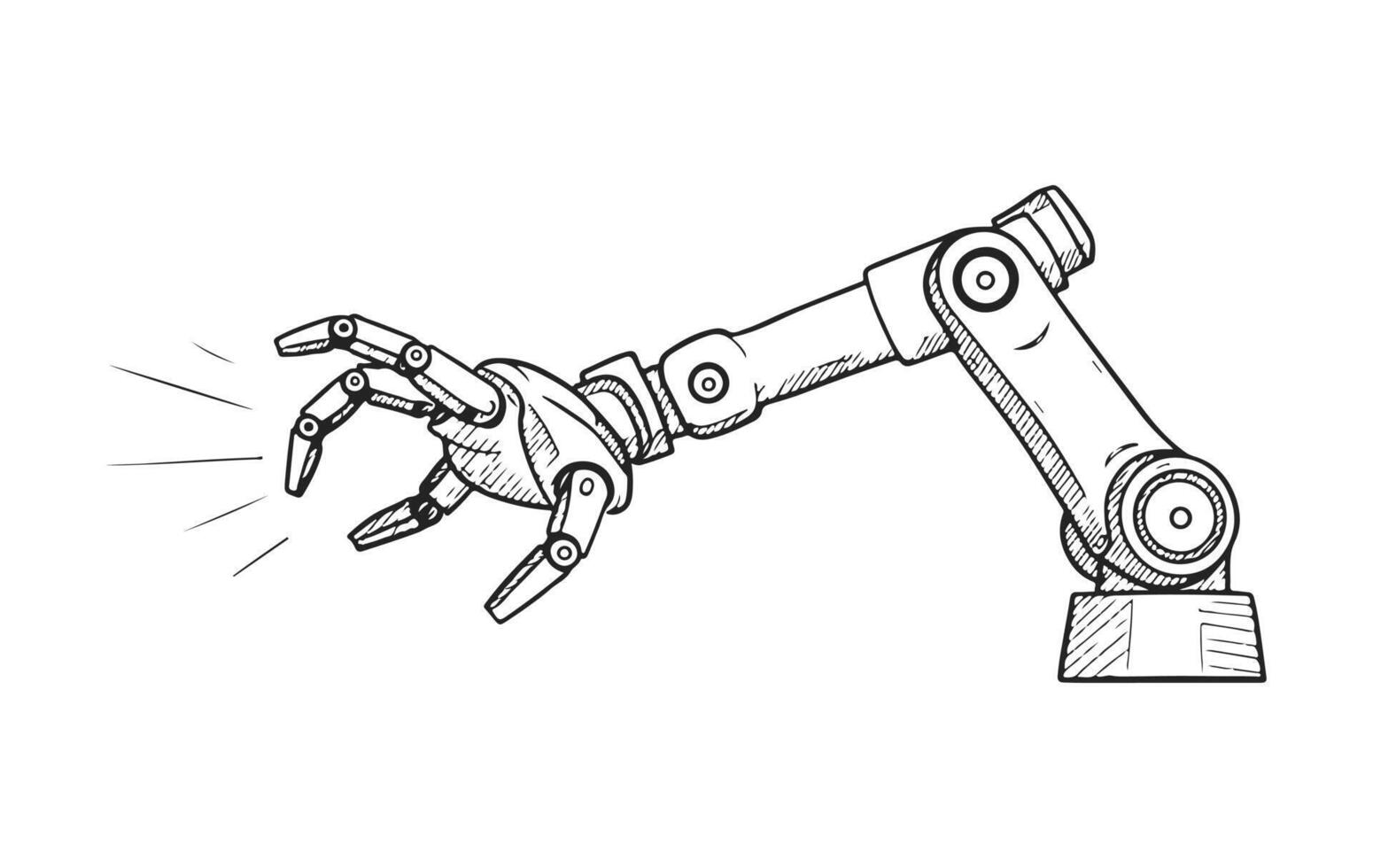 The robot arm icon, isolated on a white background, can be easily used on websites and applications. vector