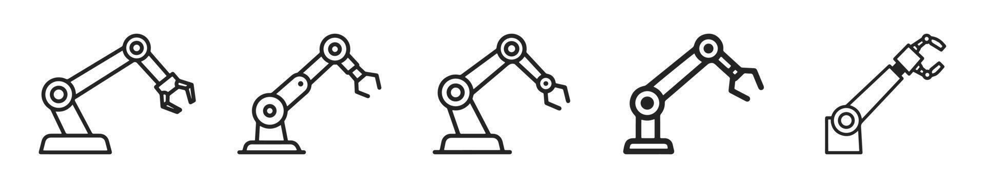 Robot arm icon, isolated on a white background. It is an easy-to-use drawing in applications and websites. vector