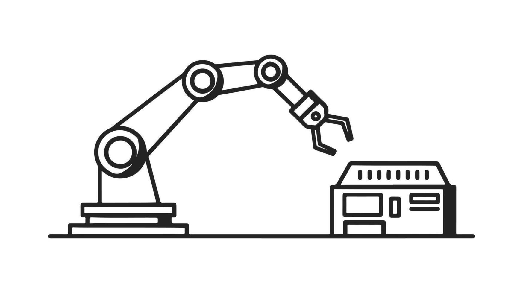 Robot arm icon isolated on a white background. It can be easily used on websites and applications. vector