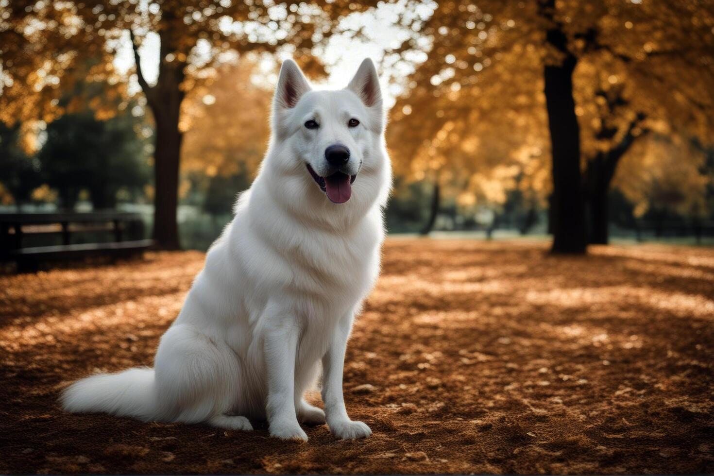 image Gorgeous park colorised large white dog young family colours play best friendly filter summer retro active sun training walk stroll scotland pet meadow photo