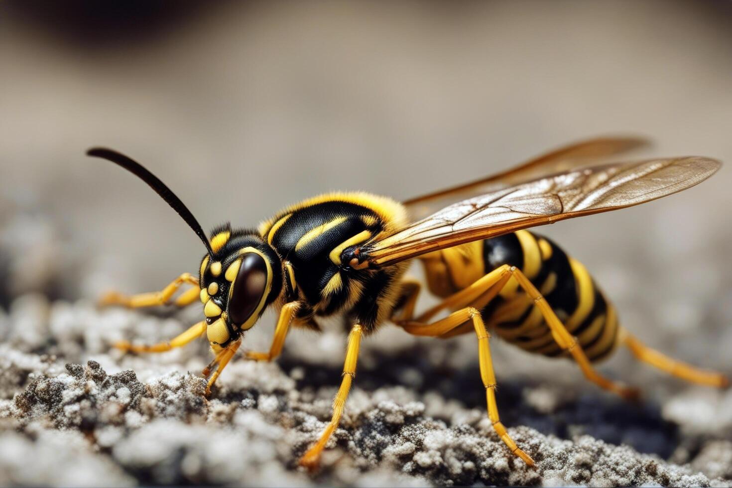 live Yellow Close Jacket Wasp wild macro reaction bee white poisonous european sting dangerous resting allergic pain insect danger hornet closeup detail antennae stinger nature photo