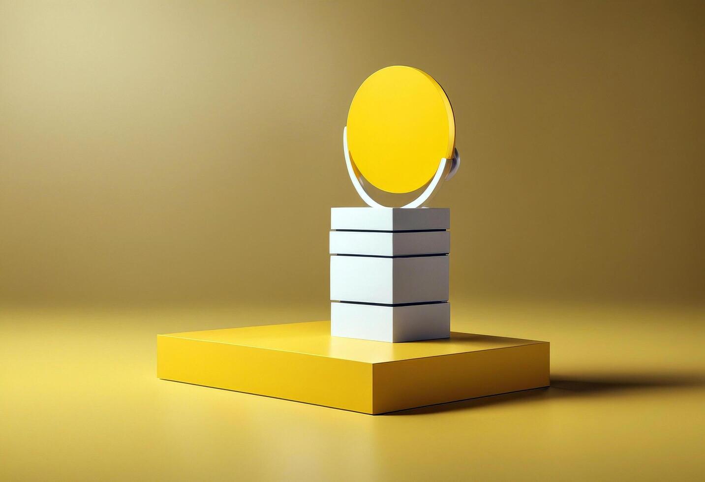 yellow podium background Simple product poduim dais product yellow background shadow wall leaf cosmetic banner table front abstract art beauty cosmetic design display empty lush isolated minimal photo