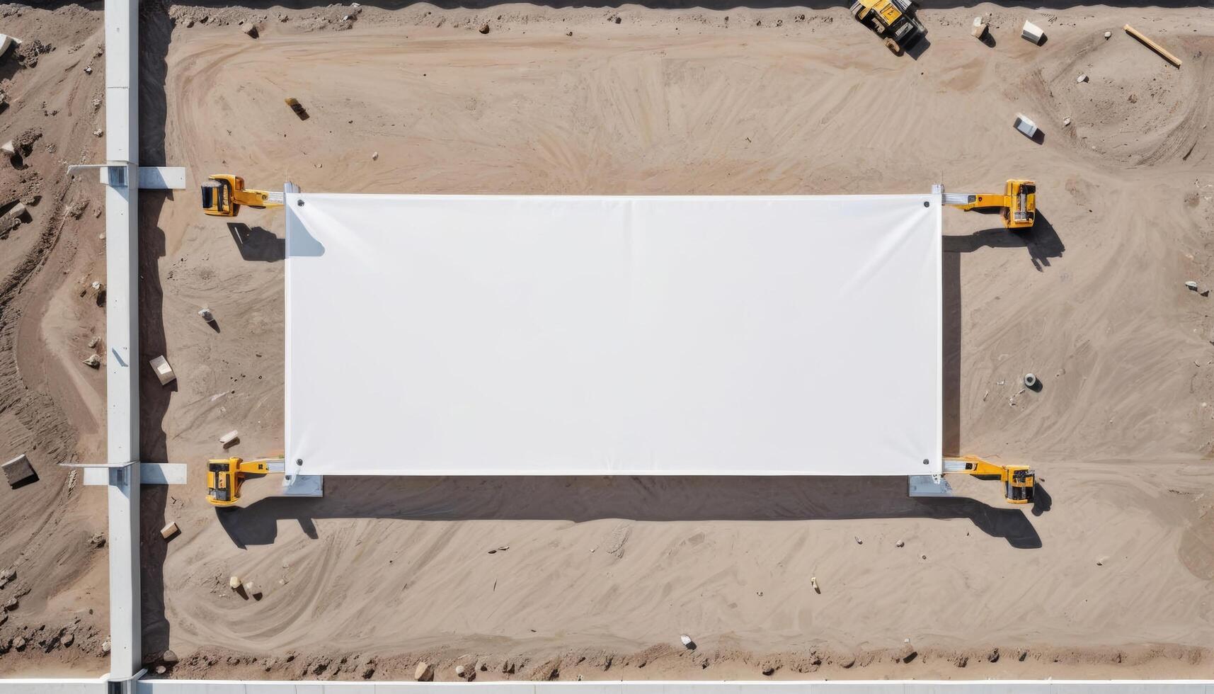 site fence blank blank banner white construction white construction banner vertisement site background fence vertisement the photo