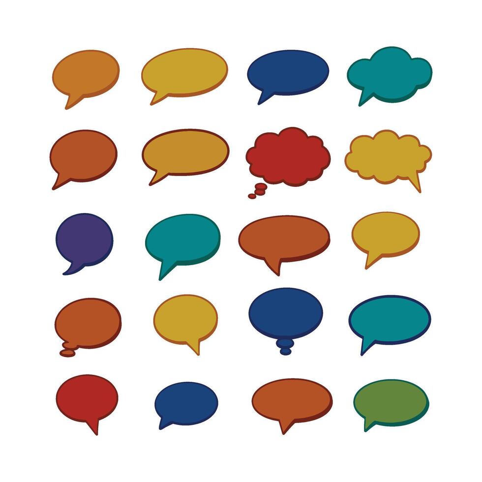 Pop Art Style Bubble Assortment with Bold and Bright Colors vector