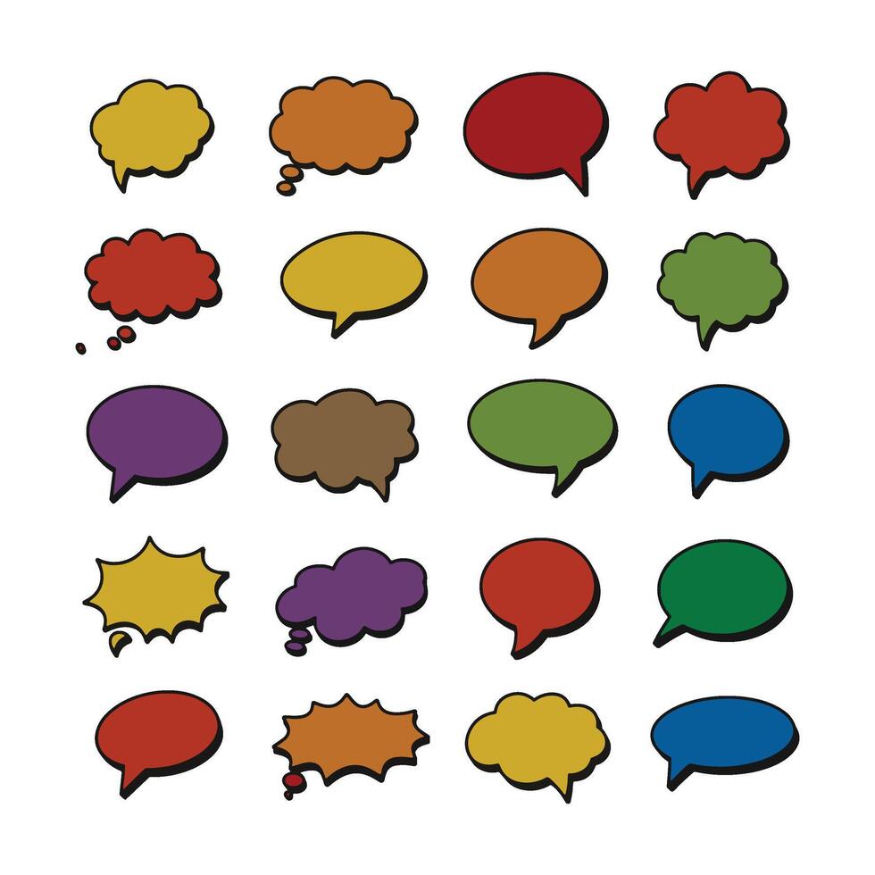Comic Chat Bubble Pack with Hand-Drawn and Digital Message Boxes vector