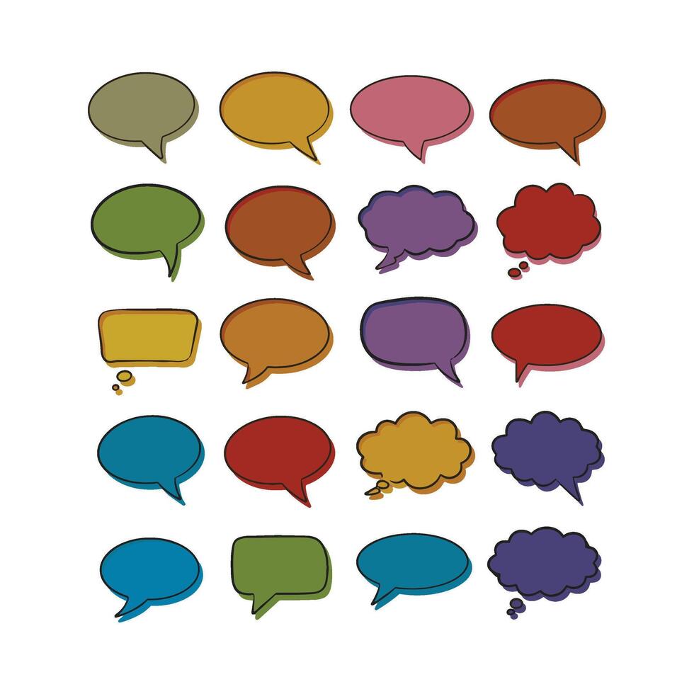 Colorful Speech Bubble Set for Conversations and Storytelling vector