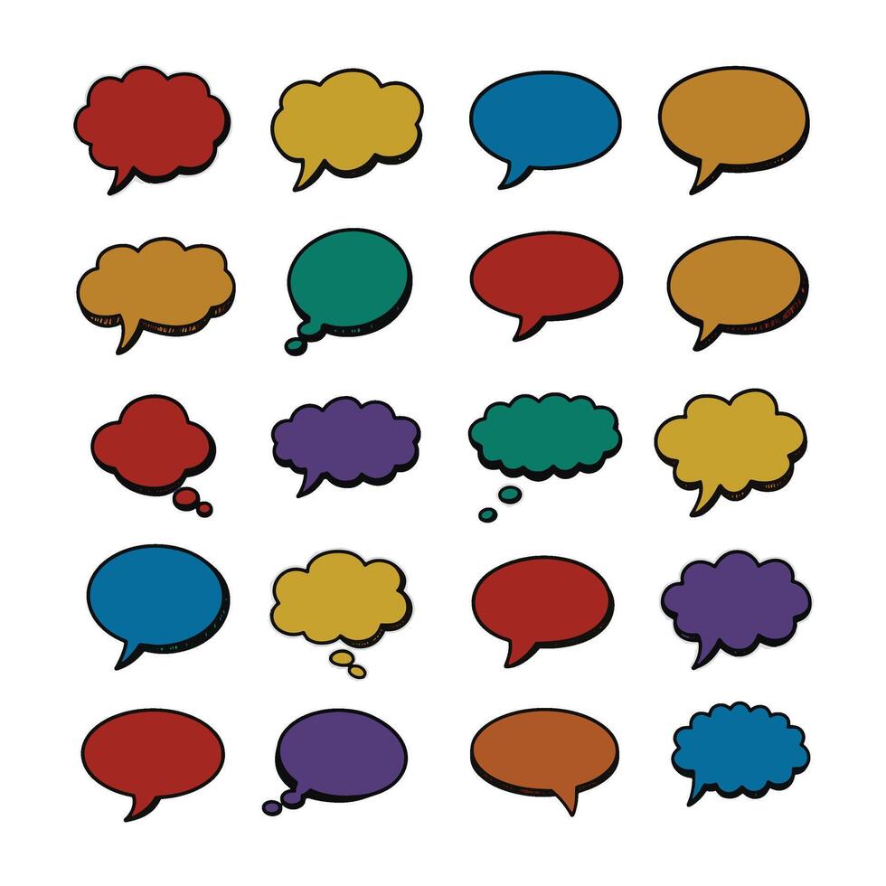 Message Bubble Pack Talking Speech Bubble Collection Icons vector