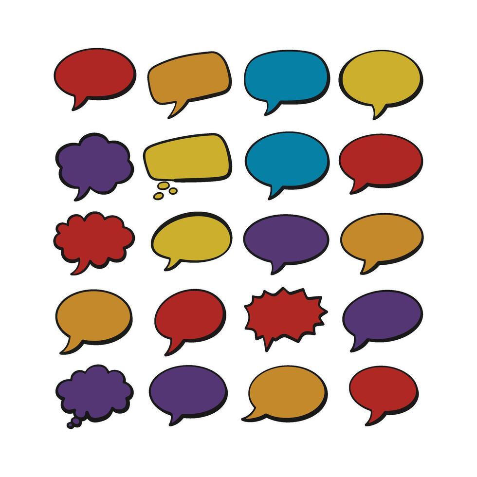 Modern Speech Balloon Pack with Editable Conversation Designs vector