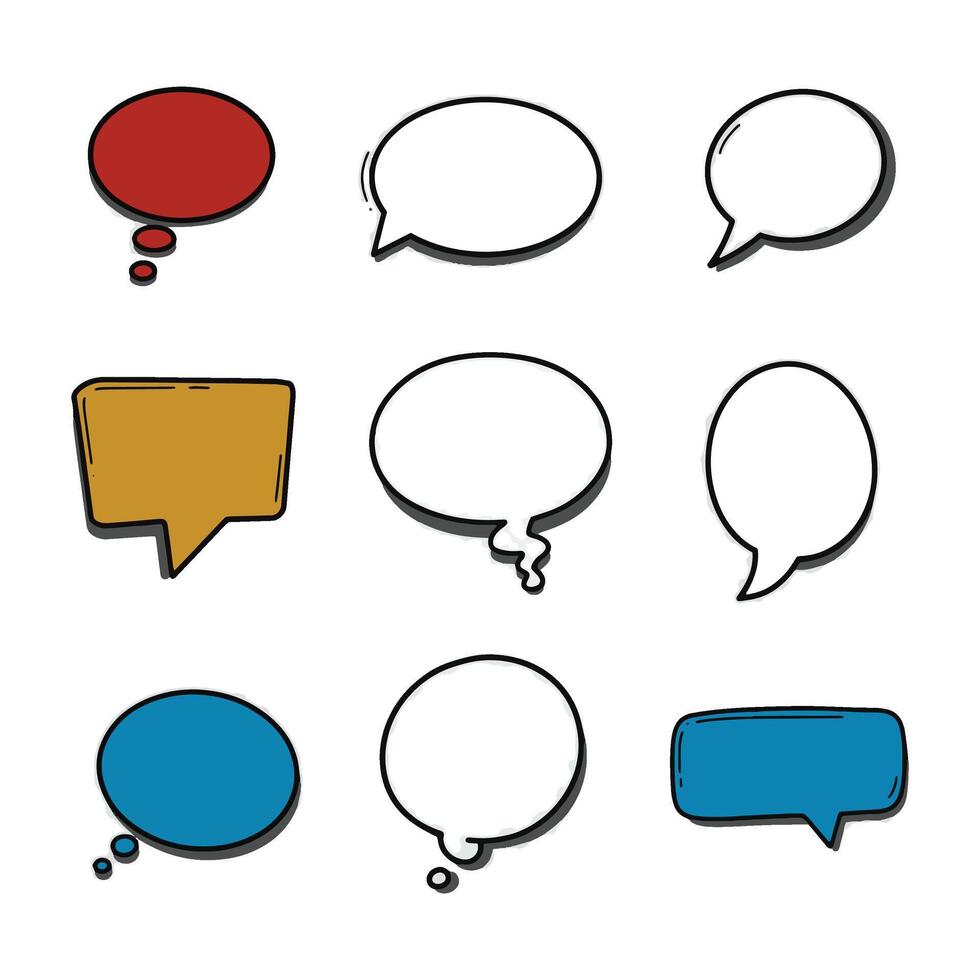 Social Media Chat Balloon Set Featuring Different Thought Clouds vector