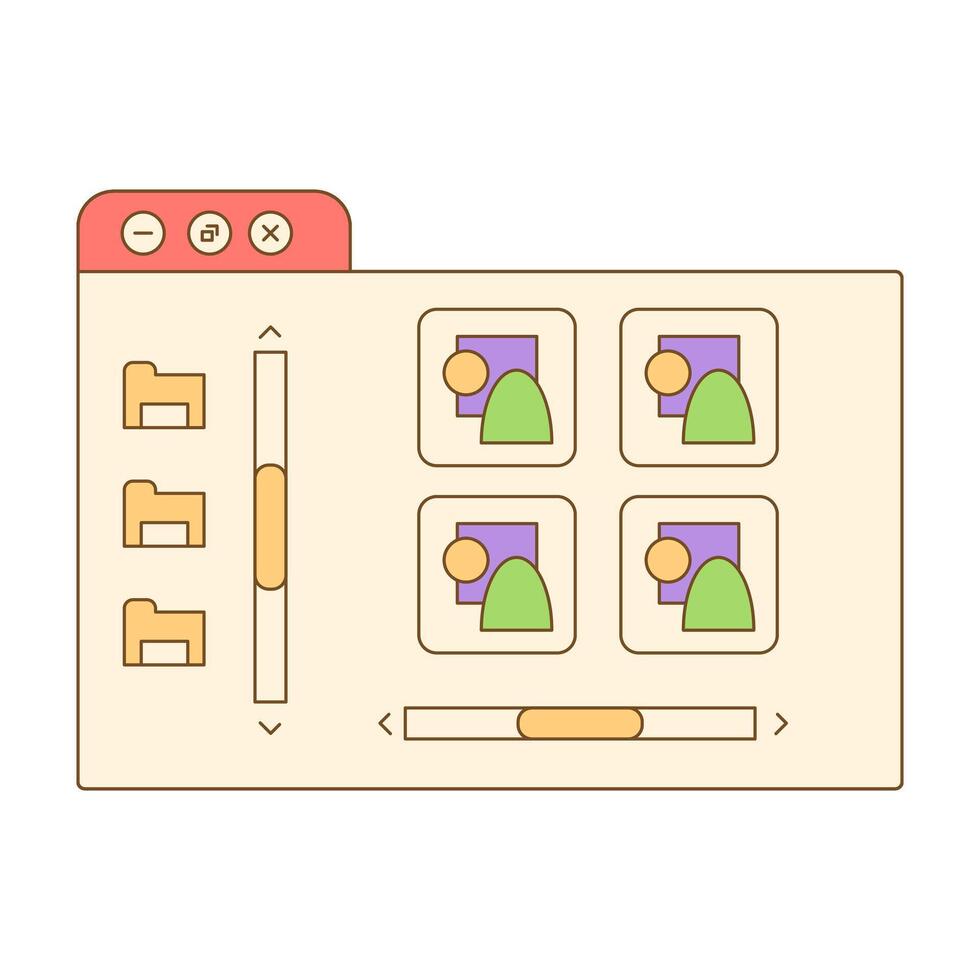 Retro Gallery UI clipart vector