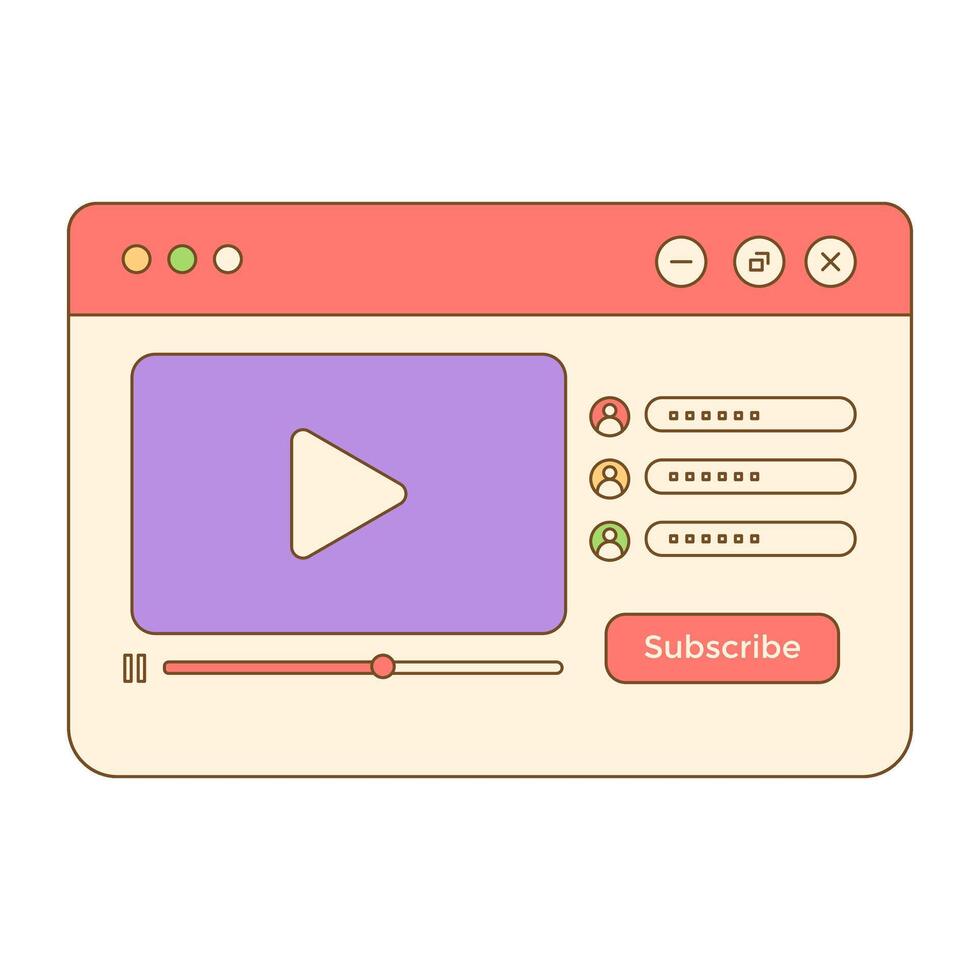 Retro Watching UI clipart vector