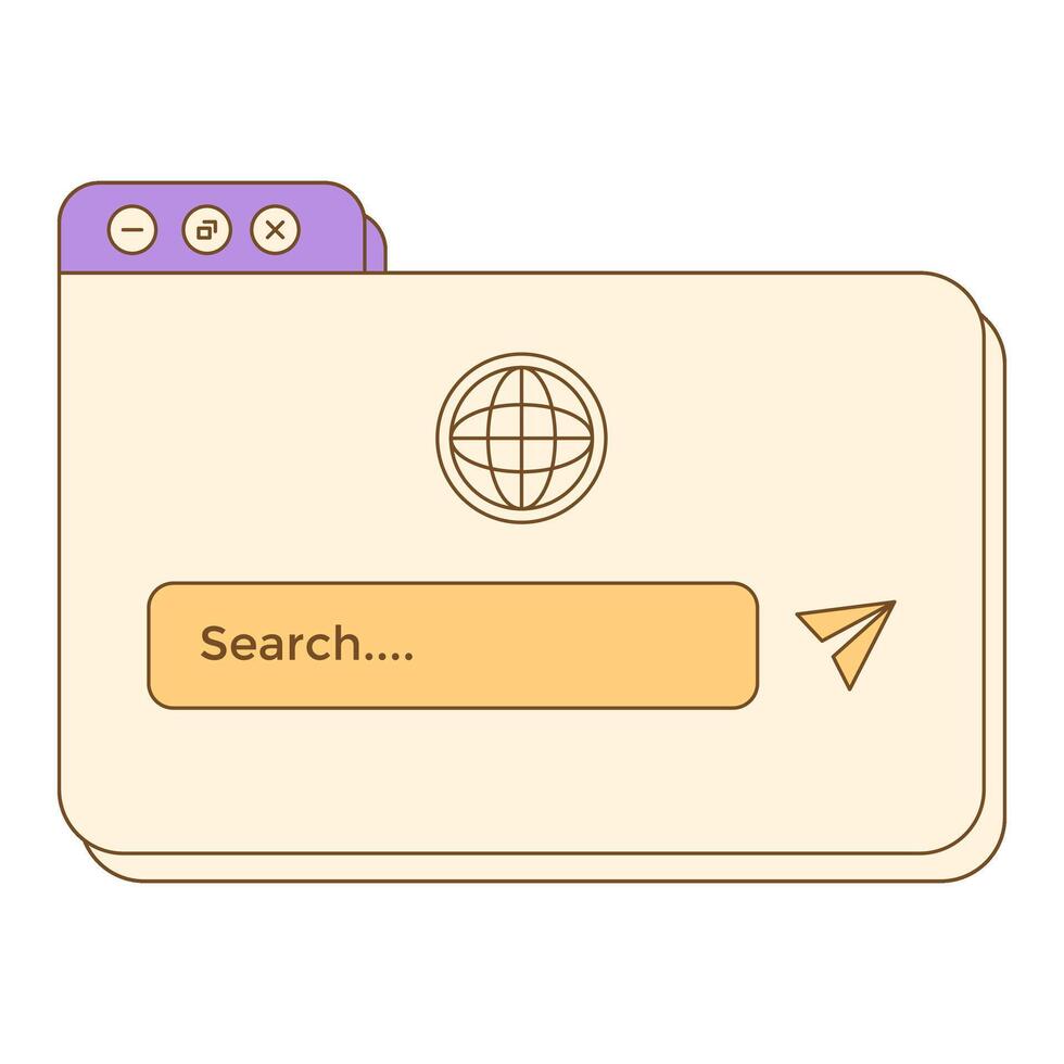 Retro Search Engine UI clipart vector