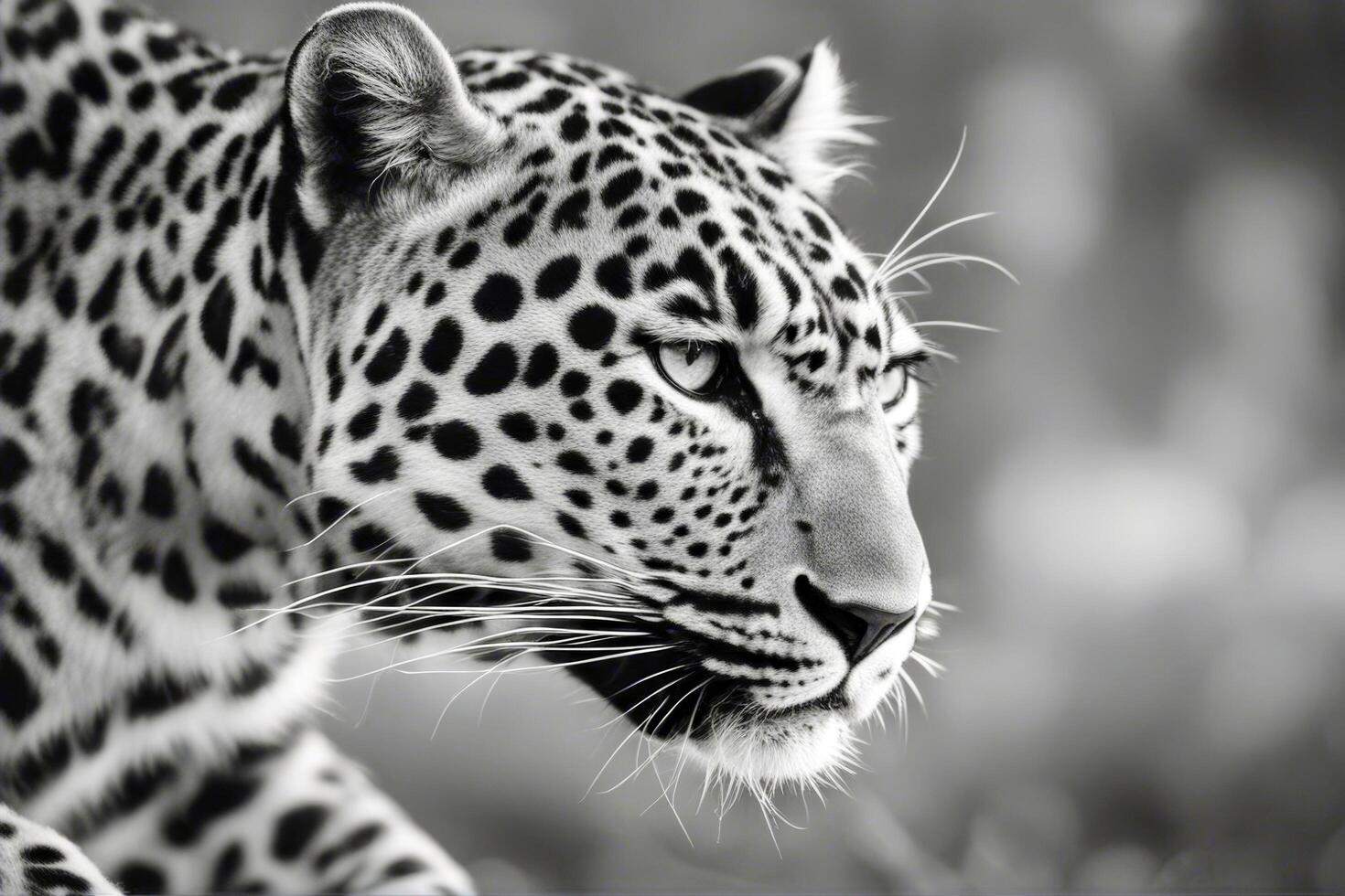 black white Leopard side animal profile portrait monochrome 1 mouth ferocious lick head national image big park closeup teeth predator nature cat kruger bush w tongue photo