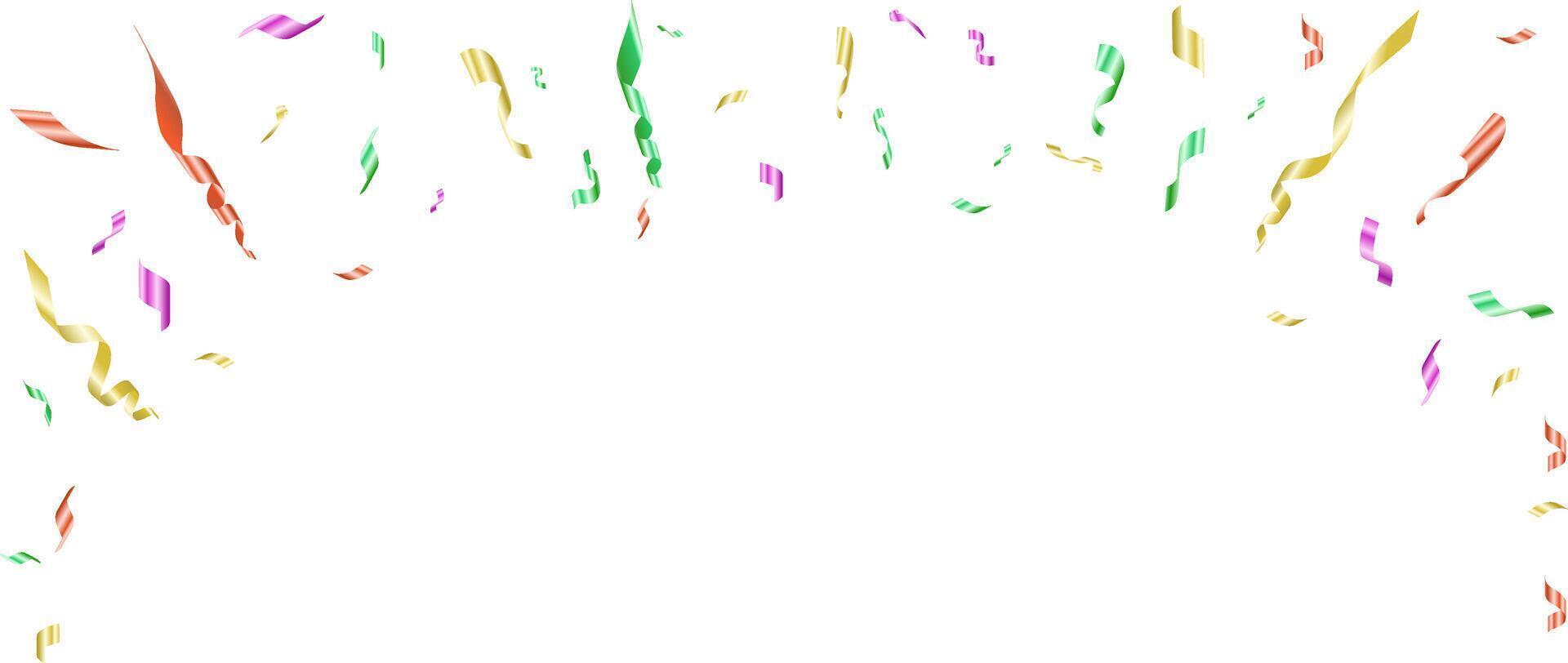 Explosion of color confetti. Shiny flying pieces of foil. A festive border for a carnival banner and postcards for parties. illustration. vector