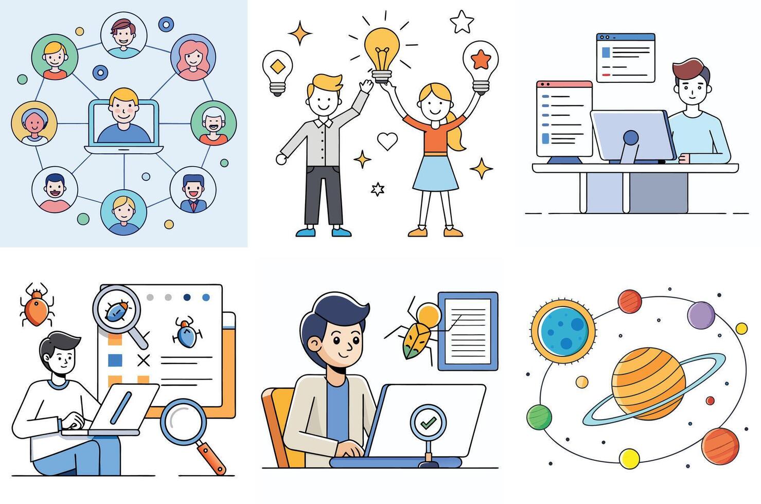 Collaborative Teamwork Problem Solving and Innovation in Technology and Science vector