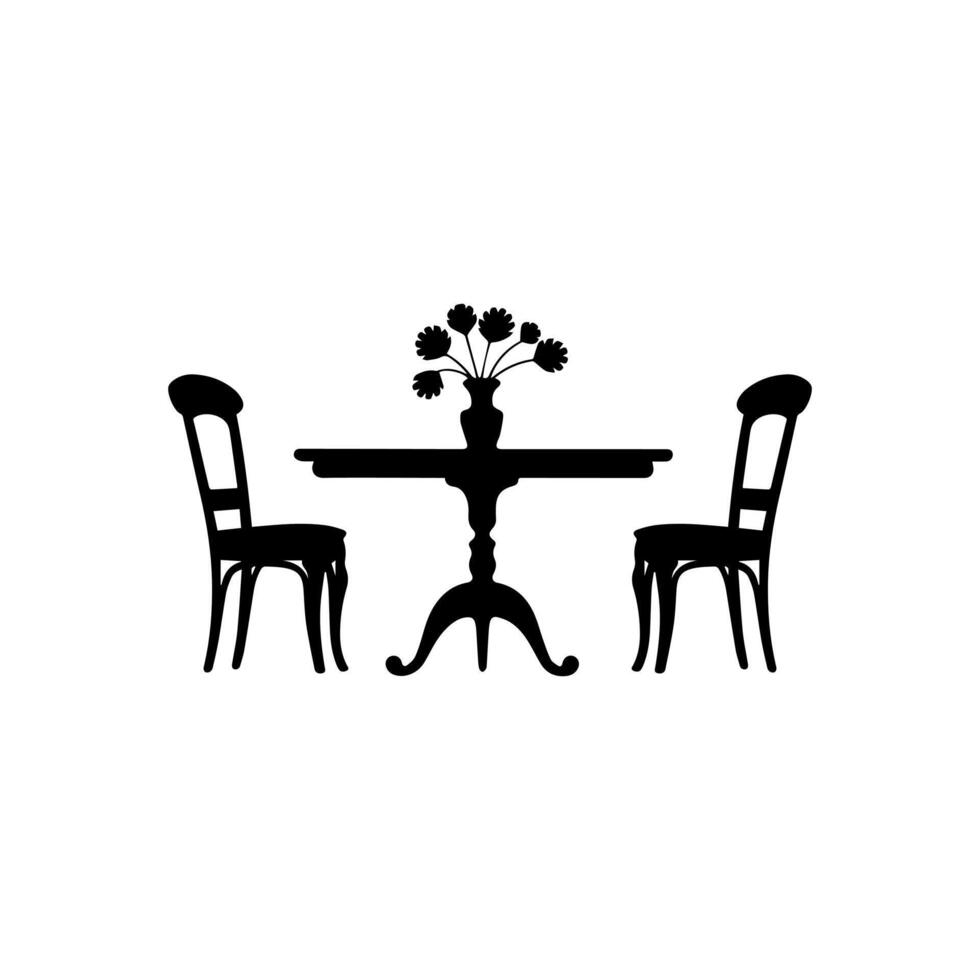 Table silhouette Illustration Design vector