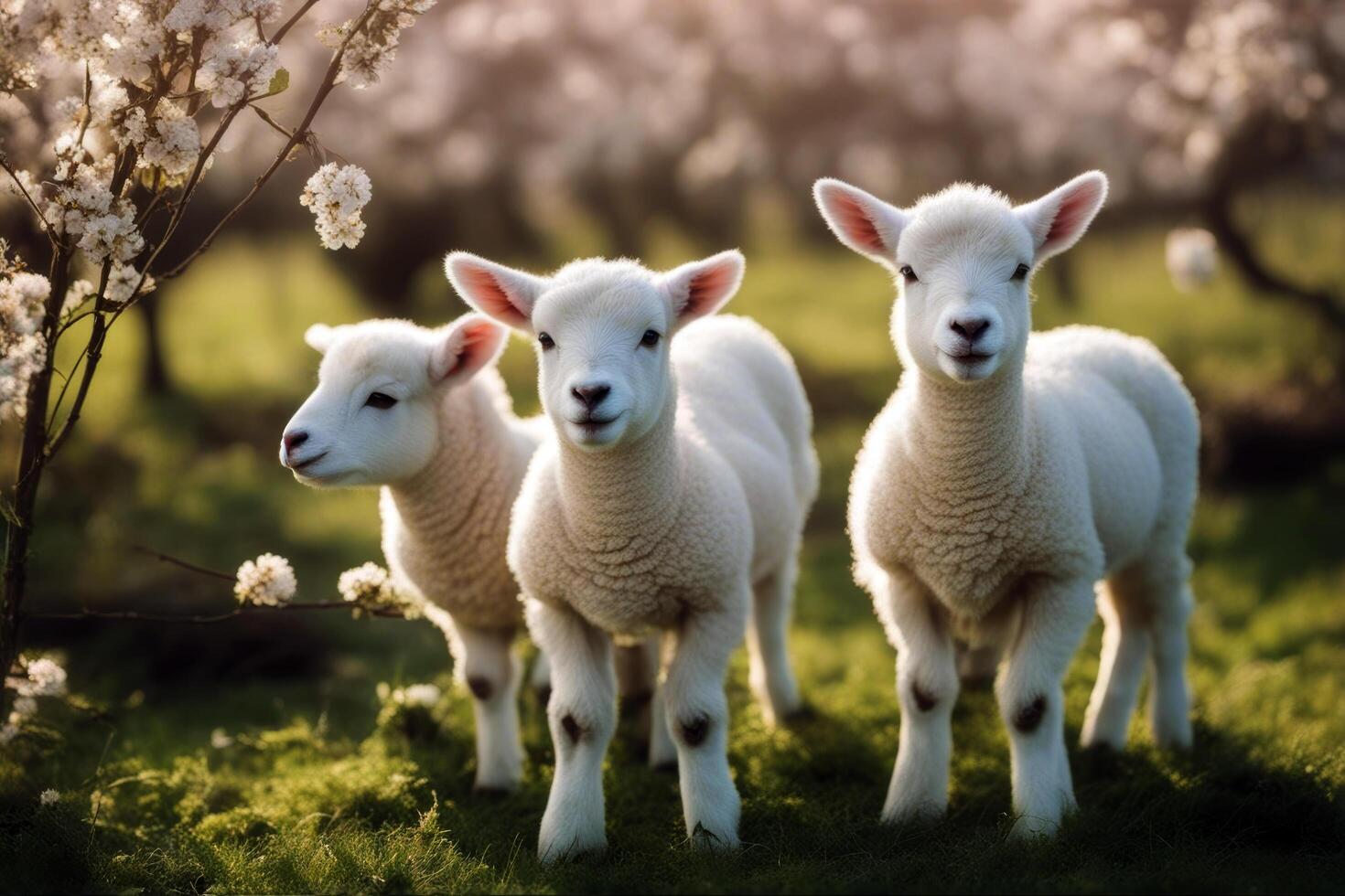 cute field spring lambs paddock stare mammal look gaze wool flock maternal nature mob curious vulnerable rural woolly inquisitive countryside white farm rib photo