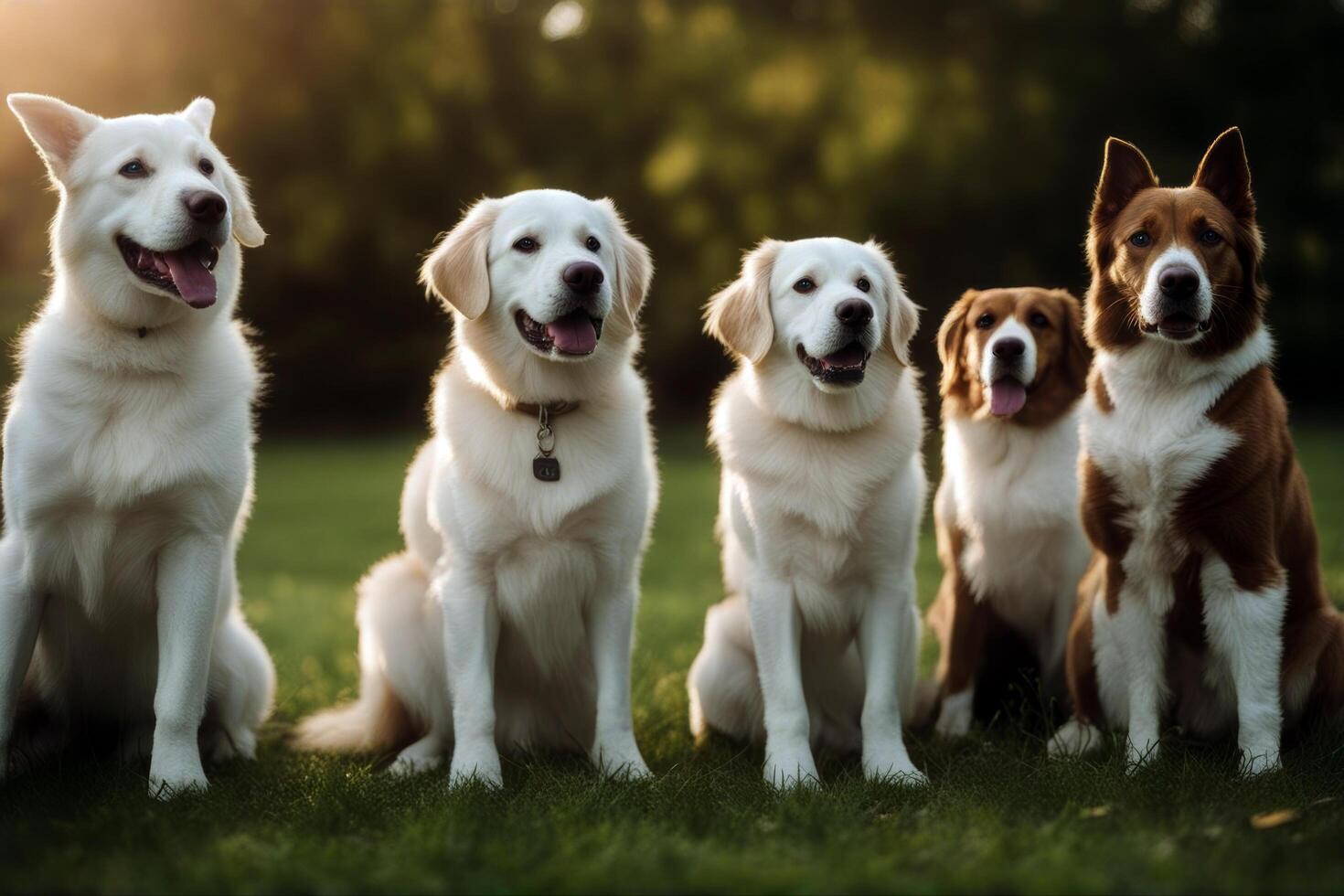 training dogs obedience Group club german play happy labrador young english puppy security school playful waiting walk sitting photo