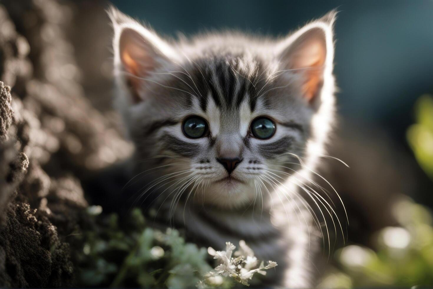 Striped Gray kitten baby curiosity object kitten mammal paw fluffy friendship domestic cute tail beauty claw pet nobody cat vertebrate tabby beautiful playful photo