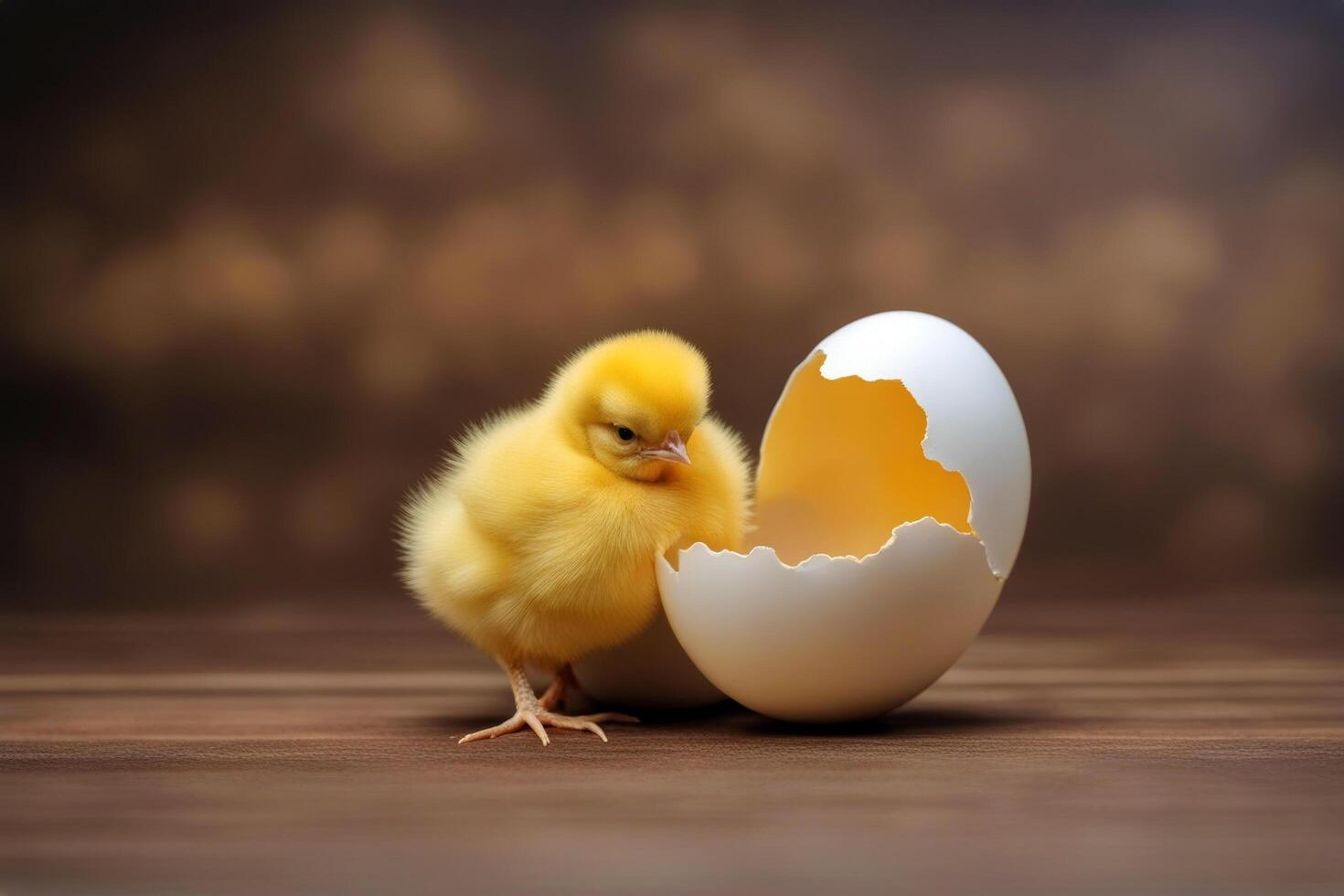 chicken Yellow hatching egg background fledgling bird animal hen baby young 1 chick farm alone lone white poultry tiny hairy shell photo