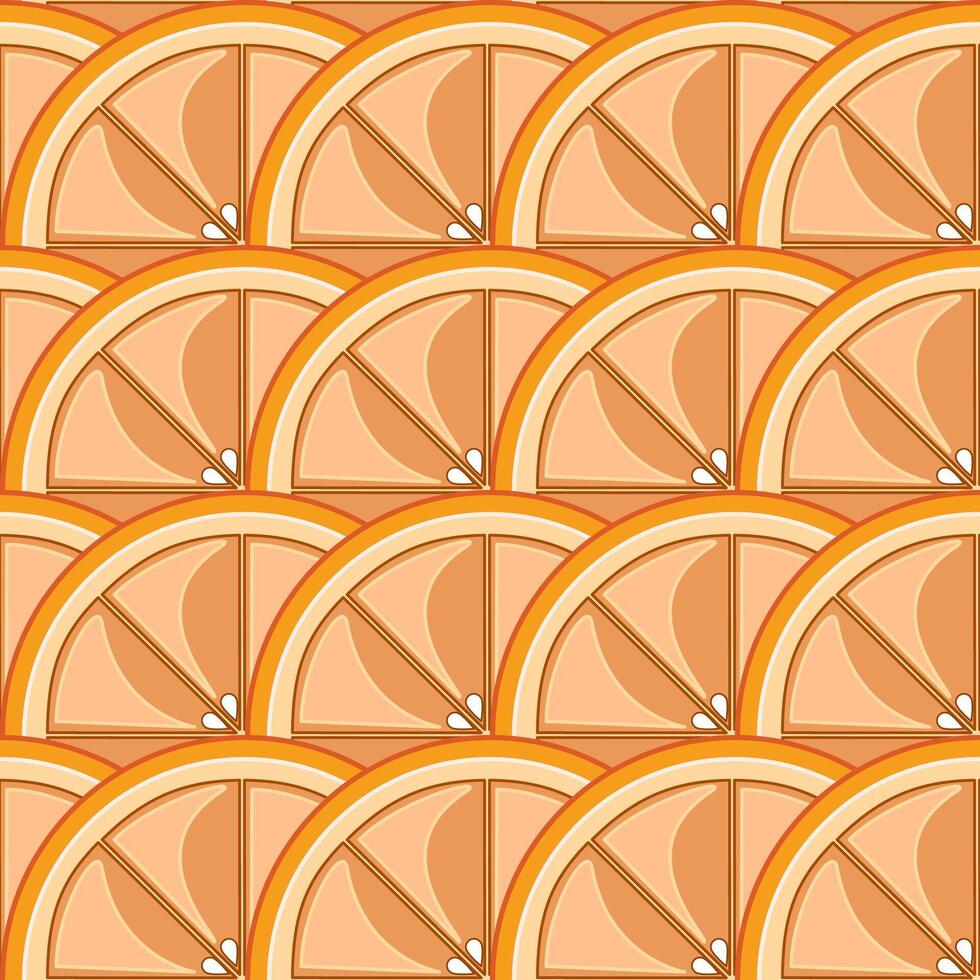 Seamless citrus pattern with orange slices vector
