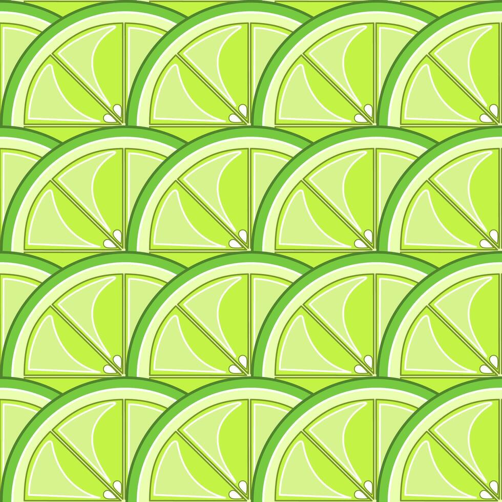 Seamless lime slices pattern vector