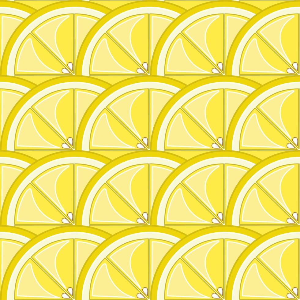 Seamless citrus pattern with lemon slices vector