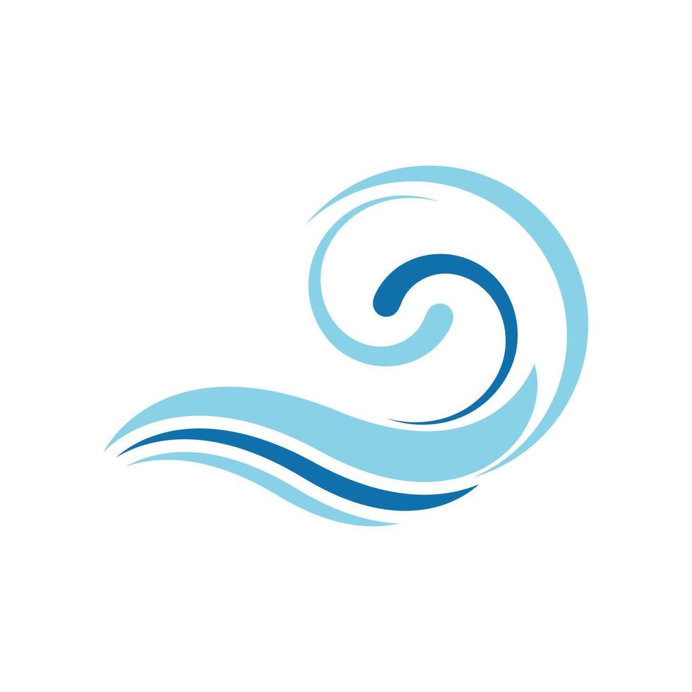 Wave beach illustration logo vector