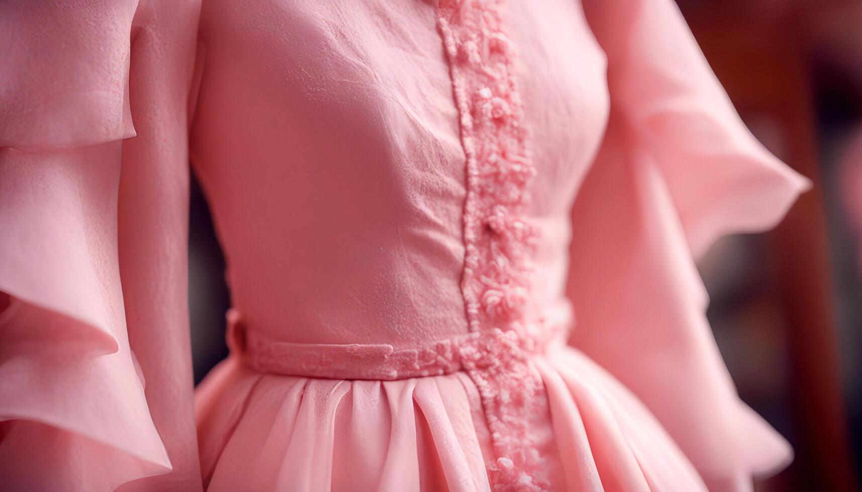 beautiful flower dress detail romance pink luxury background rose satin photo