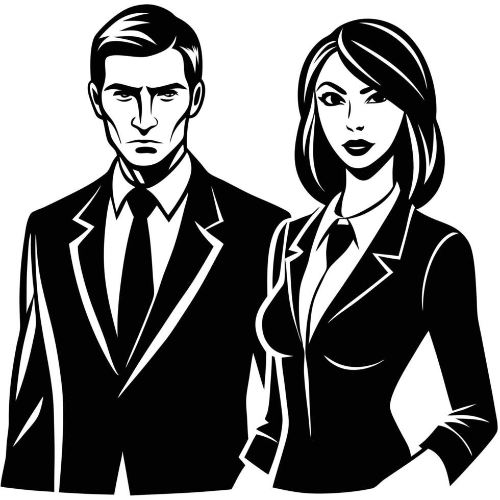 Business man and woman vector