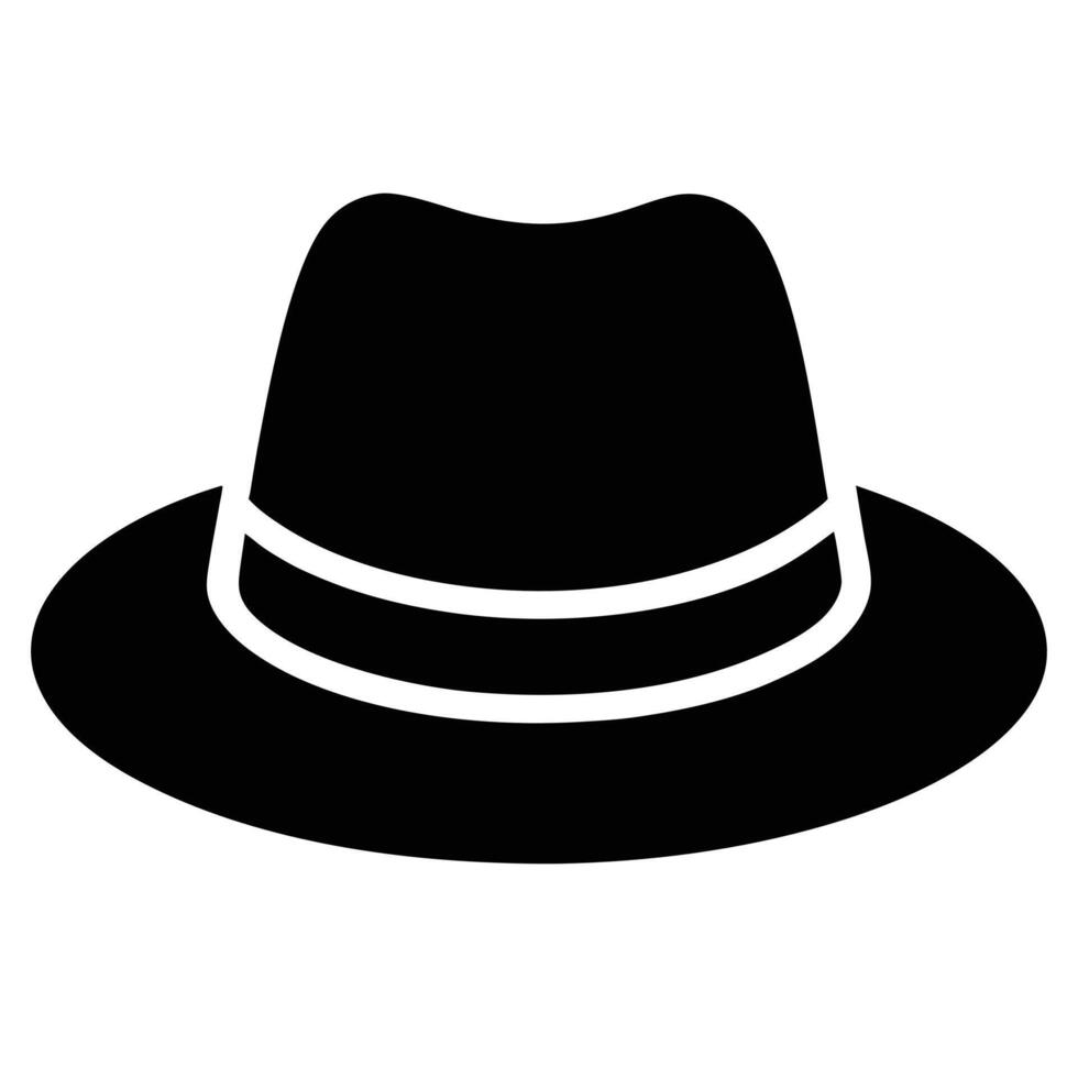 A black hat icon on a white background vector