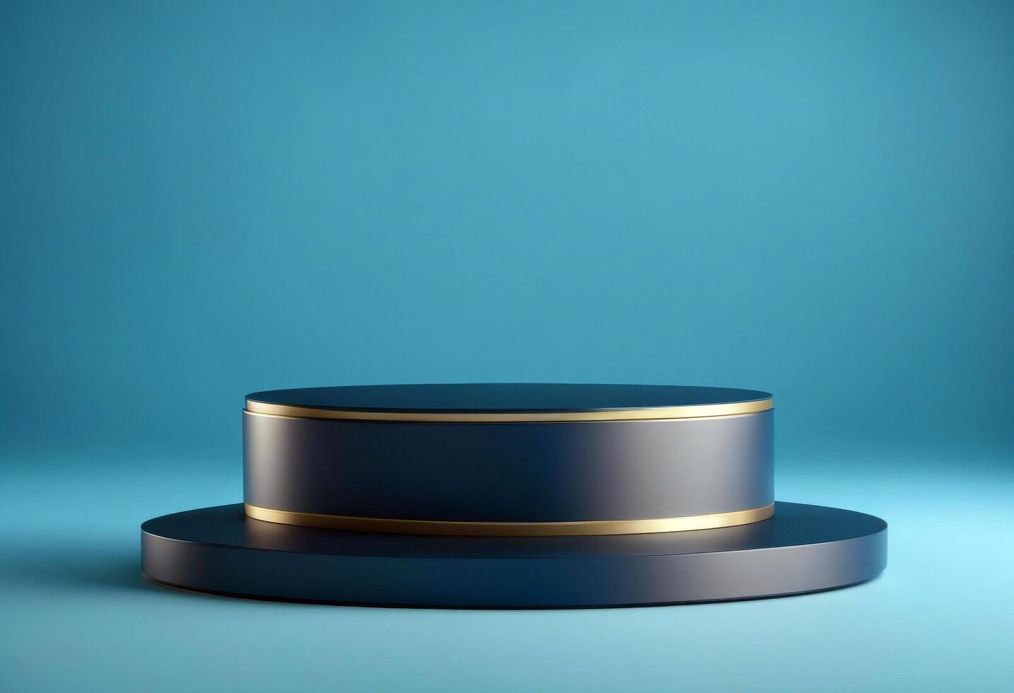 Illustration background presentation platform blue empty Petrol pedestal mockup blue podium product poduim empty object design dais round stage business platform copy space space blank product photo