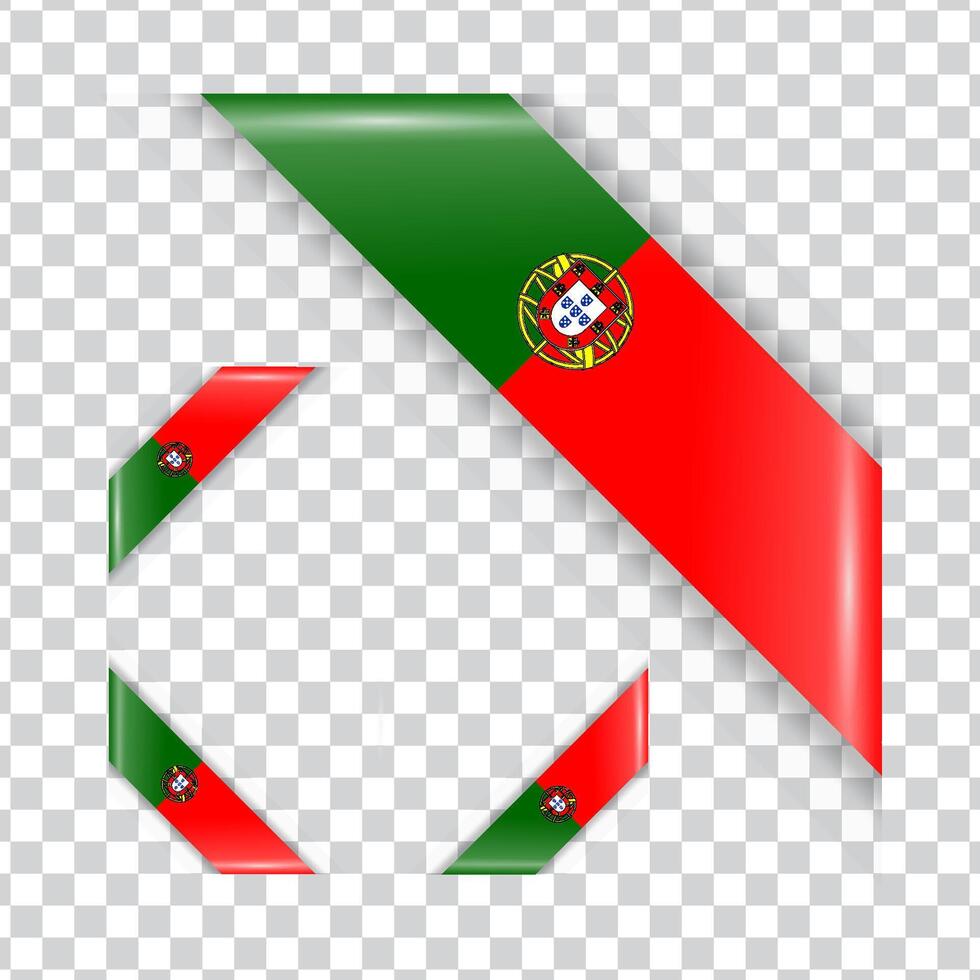 Portugal corner flag with shadow vector
