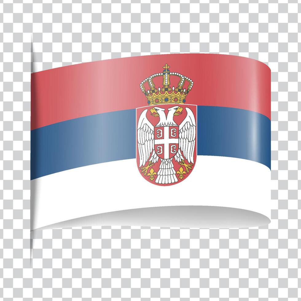 Serbia tag national flag with shadow vector