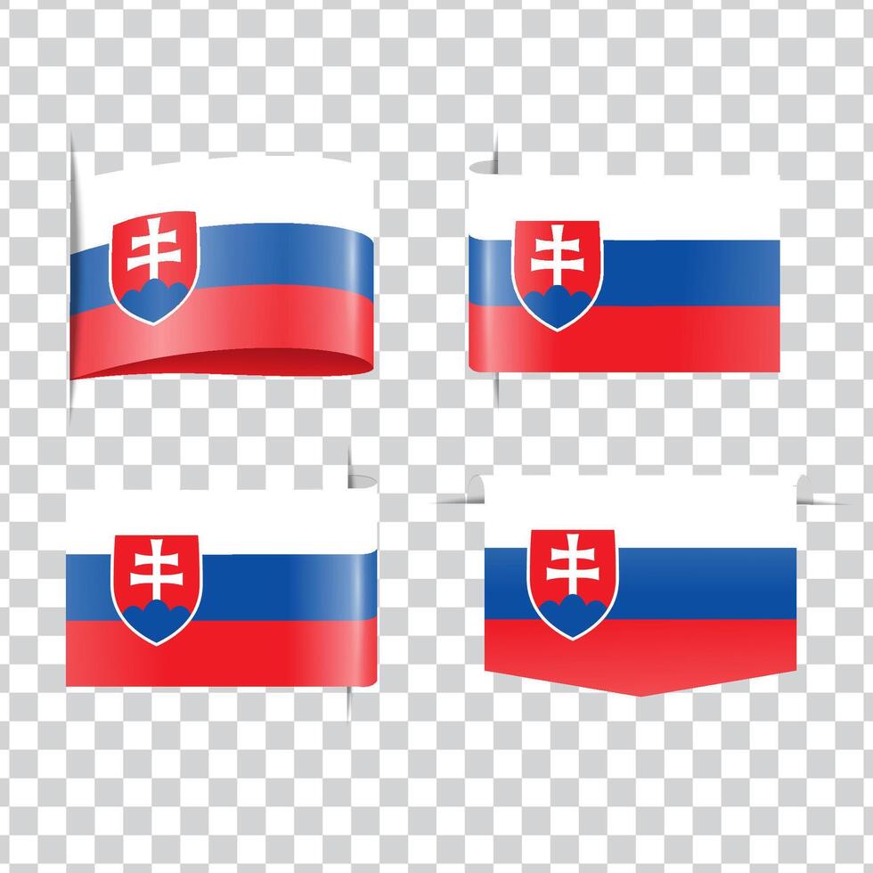 Slovakia tag national flag with shadow vector