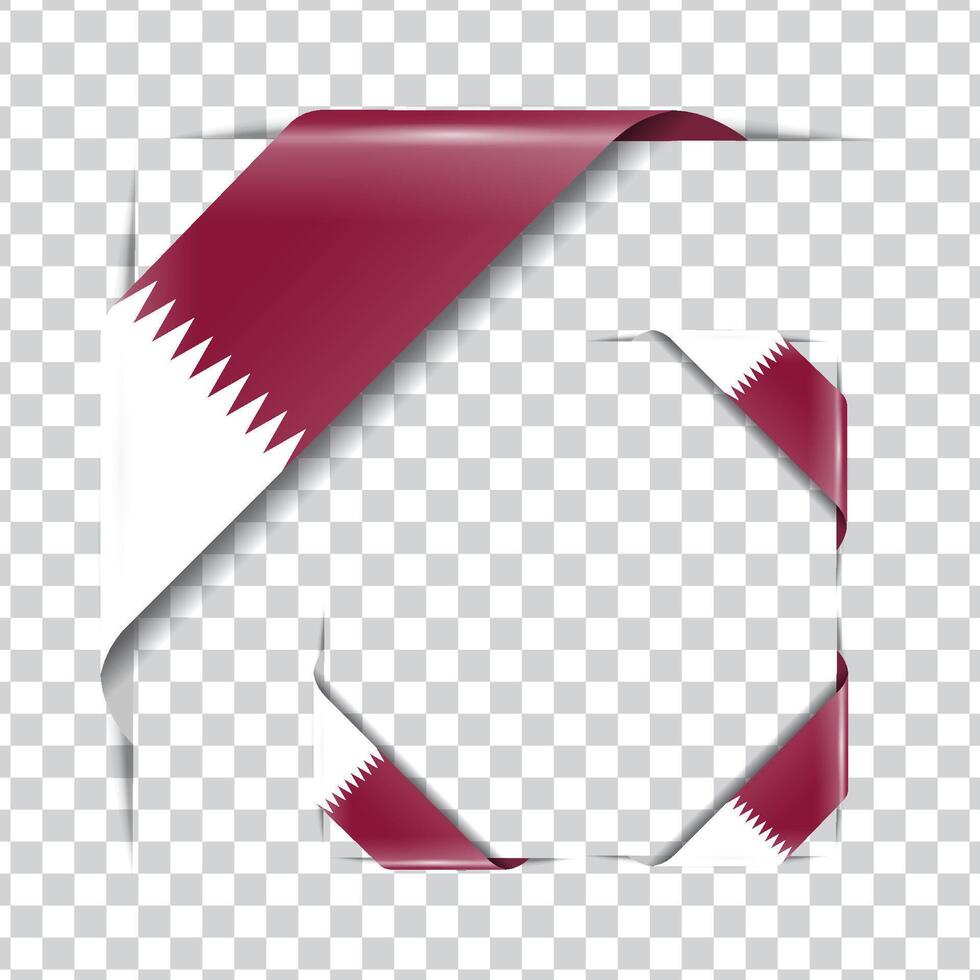 Qatar corner flag with shadow vector