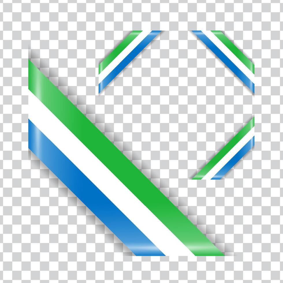 Sierra Leone corner national flag shadow vector