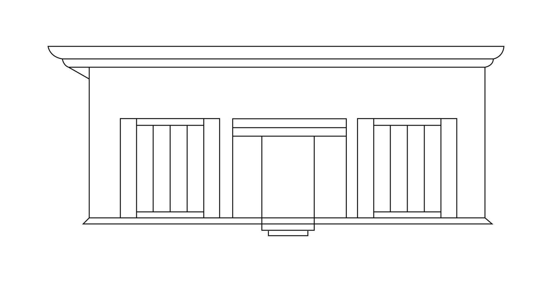 Abstract modern Building line art design vector