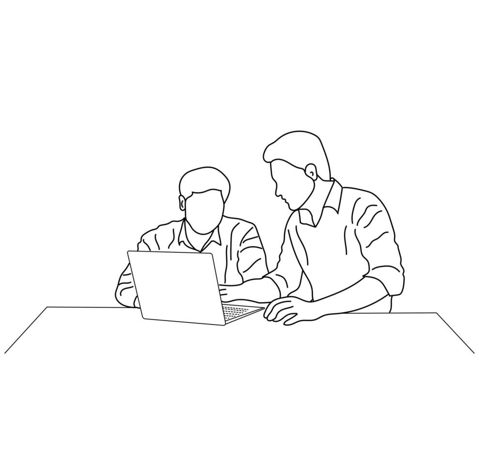 Business meeting discussion between workers in the office vector