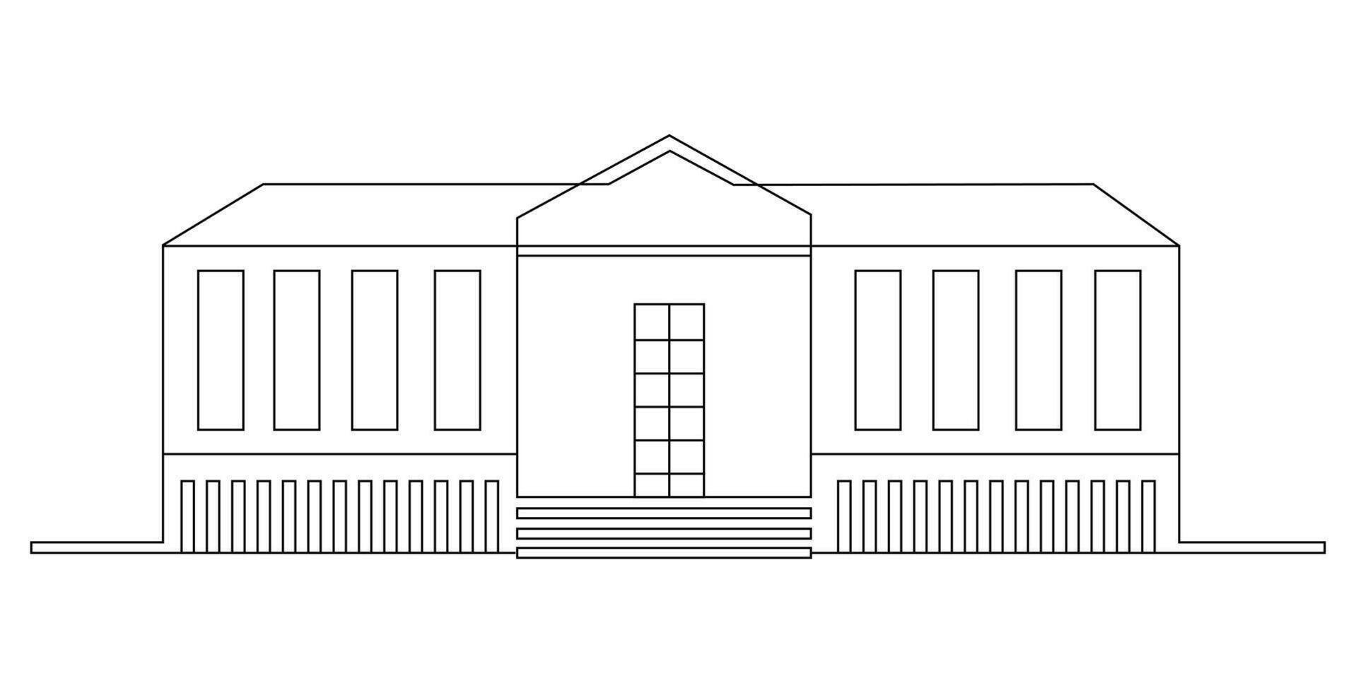 Line art of classical building vector