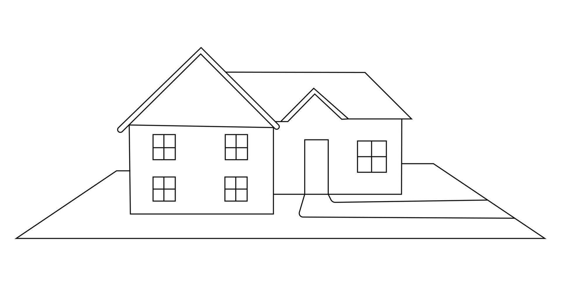 Abstract modern House Line art design vector